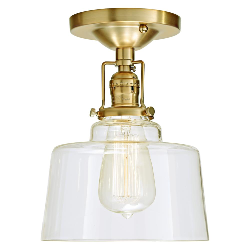 JVI Designs 1202-10 S14 Union Square One Light Buffy Ceiling Mount  in Satin Brass